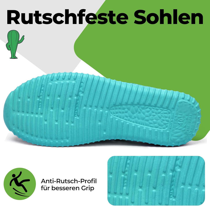 SAGUARO Clogs Pantoletten für Damen Sommer Hausschuhe Herren Aero I, Blau