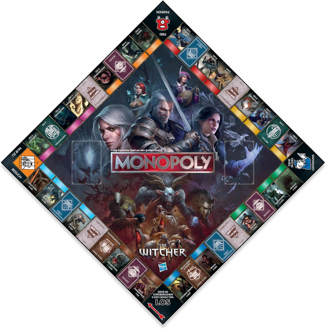 Winning Moves Monopoly The Witcher Edition - Monopoly Spiel für Fans - Familienspiele Strategie Bret