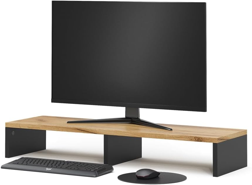 Vicco Monitorständer Tomy, Anthrazit/Goldkraft Eiche, 80 x 12 cm, Anthrazit/Goldkraft Eiche
