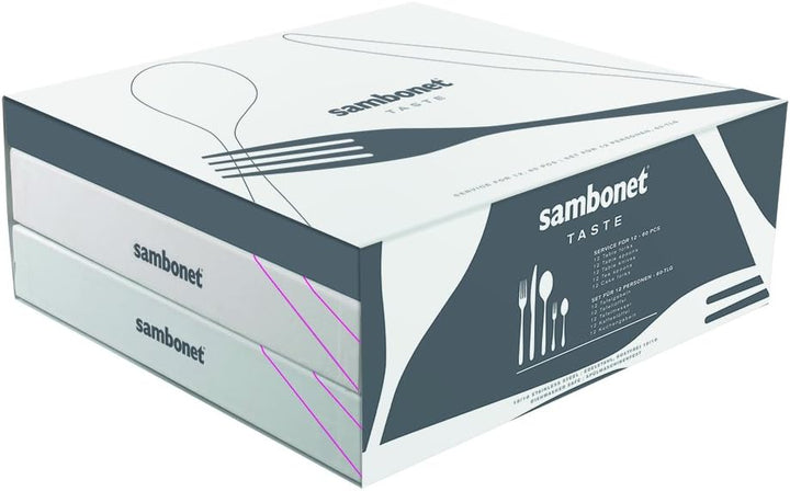 Sambonet Taste Besteck, Stainless Steel, Grau, Set 12 personen-60 teilig Set 12 personen - 60 teilig