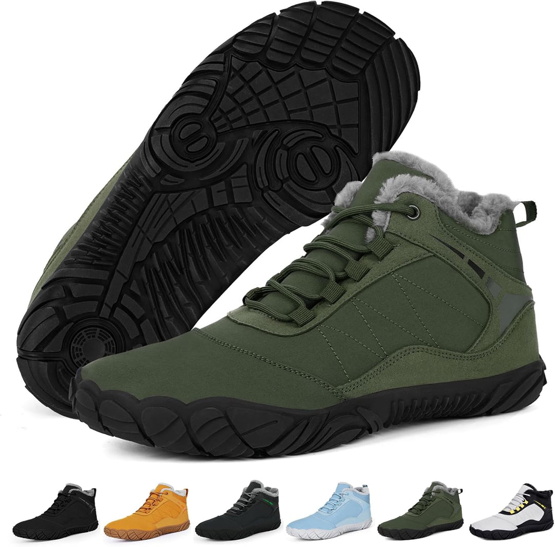 RUYI Barfussschuhe Winter Herren Damen Barfussschuhe Wasserabweisend, Warm Gefüttert Winterschuhe Tr