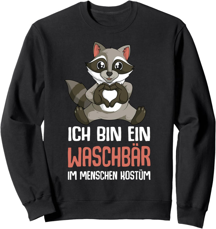 Waschbär Kostüm Kinder Mädchen Damen Sweatshirt