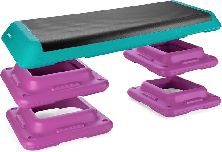 Queenfit Aerobic Step - Der ideale Stepper für Zuhause, Treppensteiger Fitnessgerät mit 3-Stufen-Höh