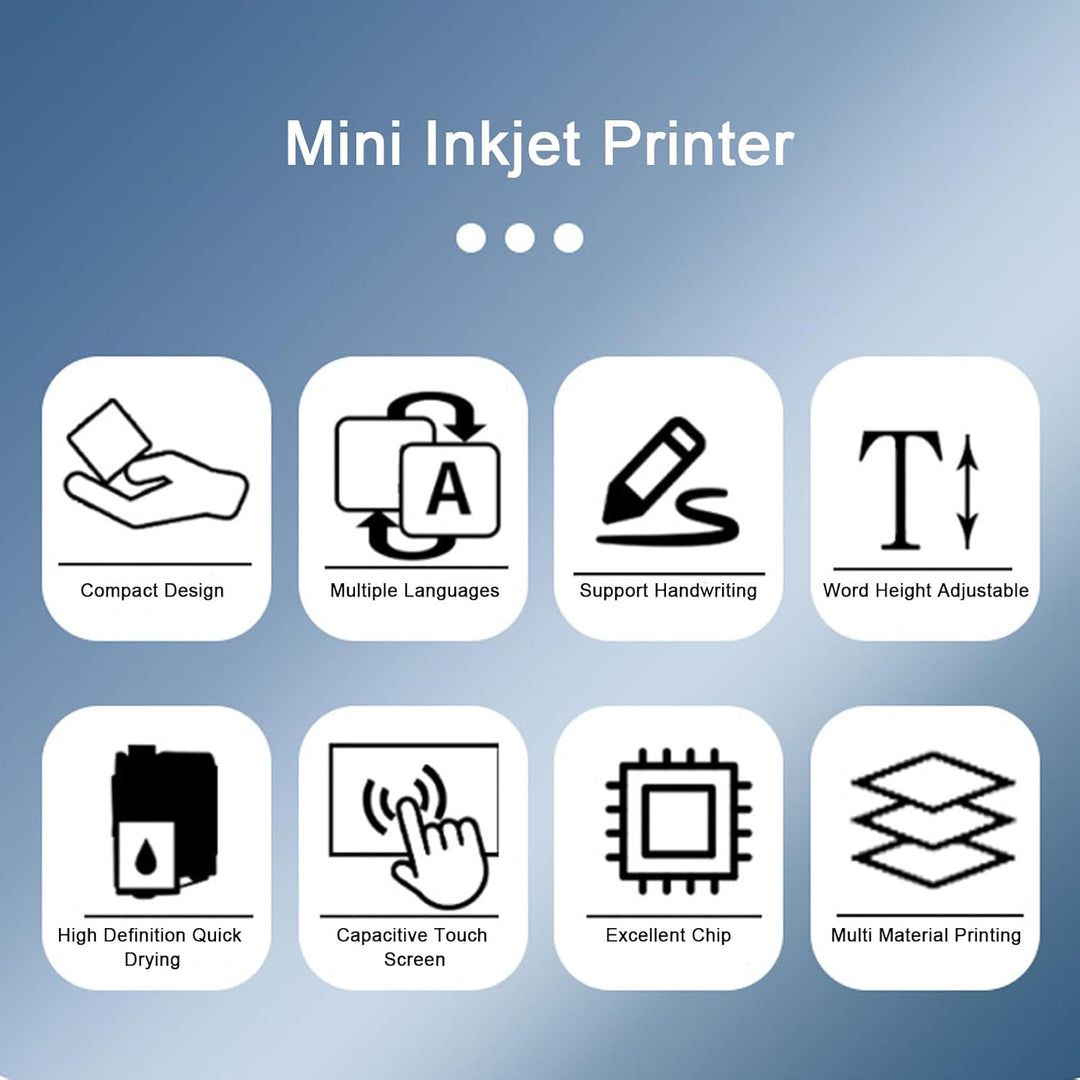 Bewinner 2-in-1 Tragbarer Handdrucker – 12,7 Mm 600 DPI Bluetooth Handheld Printerjet mit Touchscree