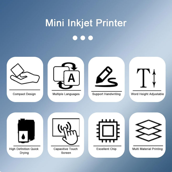 Bewinner 2-in-1 Tragbarer Handdrucker – 12,7 Mm 600 DPI Bluetooth Handheld Printerjet mit Touchscree