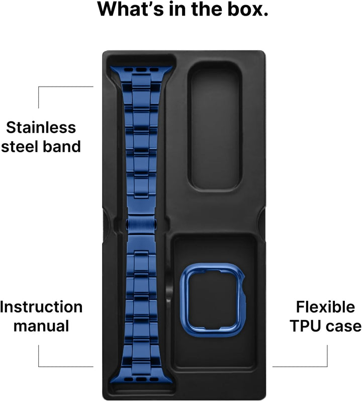 Fullmosa für Apple Watch Armband 41mm 40mm 38mm Edelstahl Metallarmband mit Uhrengehäuse für iwatch