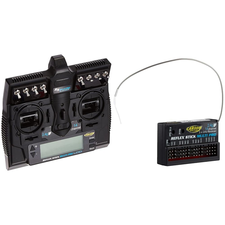 Carson 500501004 FS Reflex Stick Multi PRO LCD 2.4 GHz – 14-Kanal-Fernsteueranlage &amp; 500501540 Model