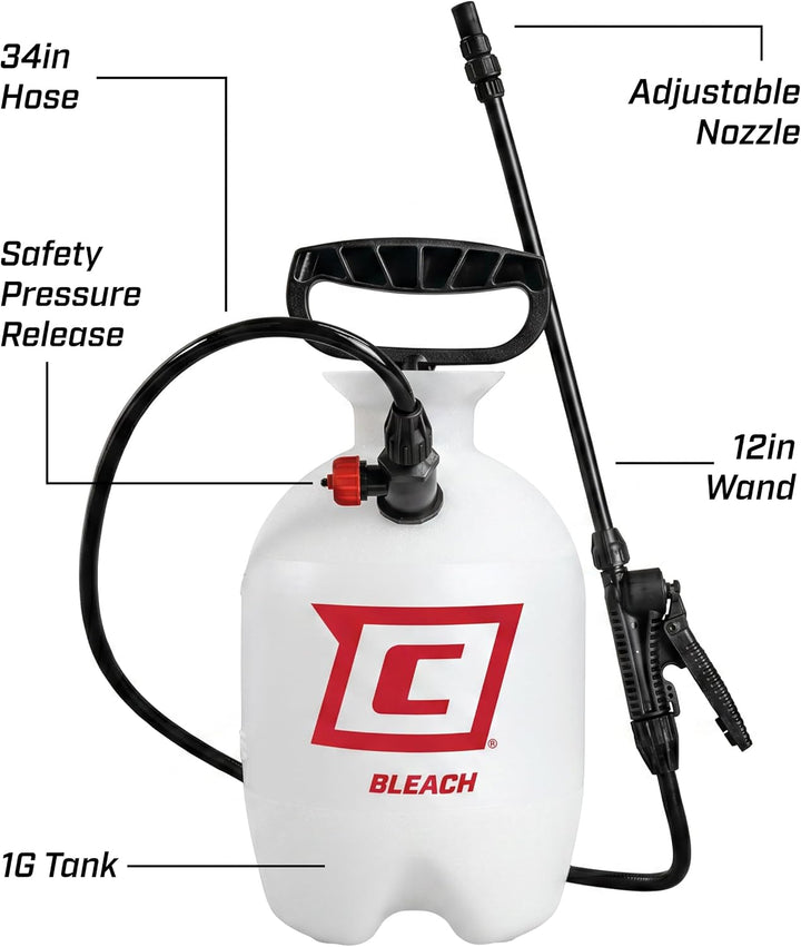 Chapin International 20075 Desinfektionsmittel Bleichsprüher, 3,8 l, lichtdurchlässiges Weiss 1-Gall