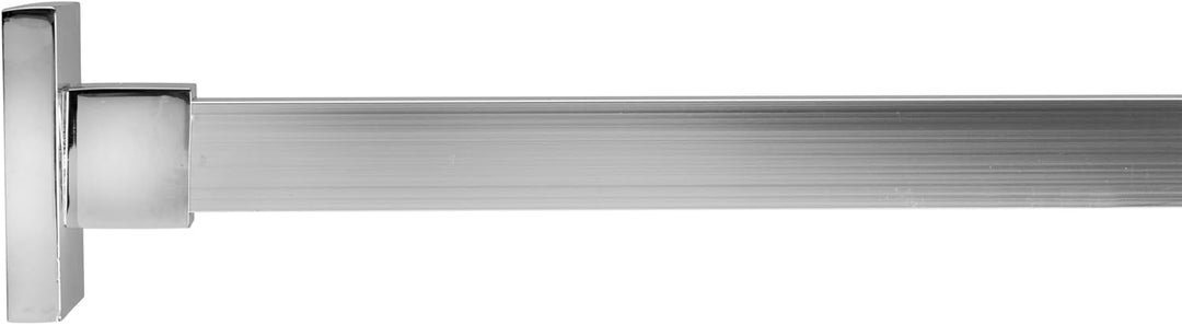 Croydex AD116441 Duschvorhangstange mit Ringen, quadratisch, maximale Länge 2500 mm, Chrom Quadratis