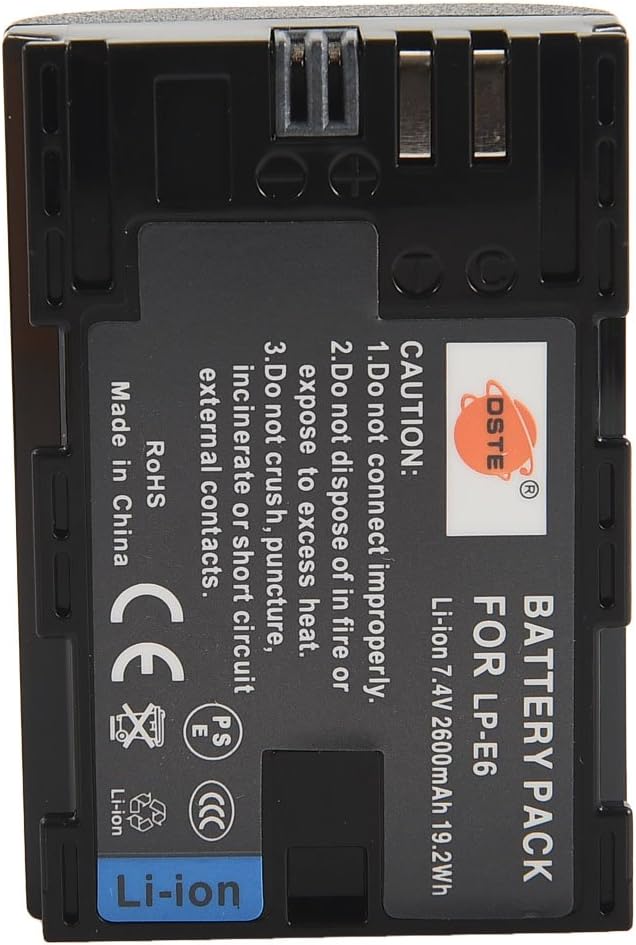 LP-E6 (2 Stück) Wiederaufladbarer Akku Ersatzakku und Dual Ladegerät Kompatibel mit Canon EOS 90D,EO