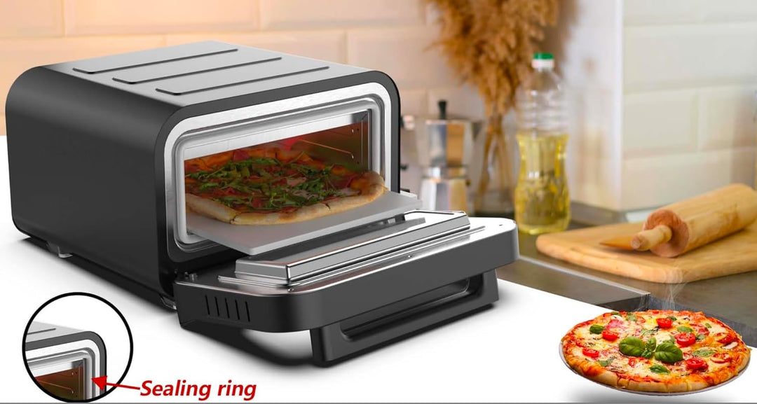 Pizzaofen mit Pizzaschaufel, Touch Display, bis 450°C