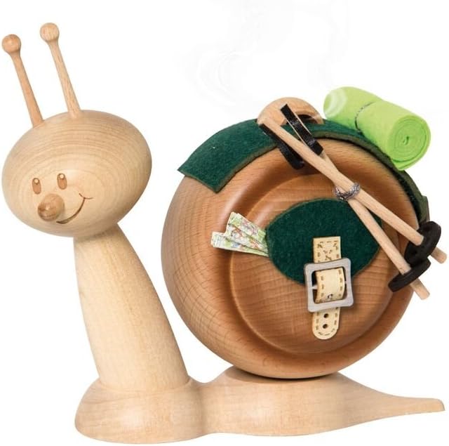 Drechslerei Kuhnert - Rauchschnecke / Räucherfigur - Sunny "Wanderschnecke" - Höhe: ca 15cm - Made i