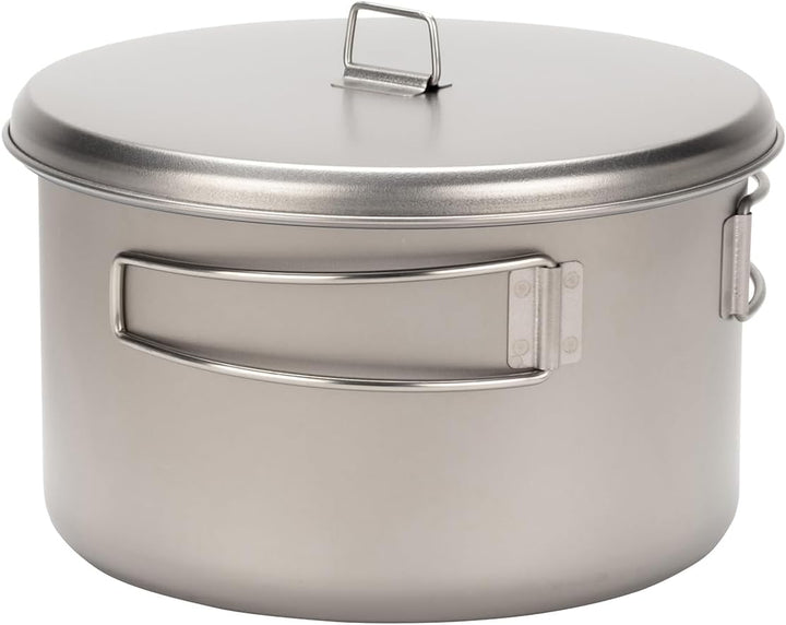 Snow Peak Titanium Cook & Save, Grau, 2 Liter, ultraleichter Kochtopf mit Titandeckel, für Camping &