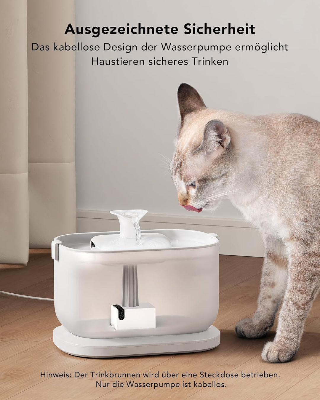 PETLIBRO Trinkbrunnen für Katze mit Kabelloser Wasserpumpe, 2,5L/84oz Dockstream Katzenbrunnen für K
