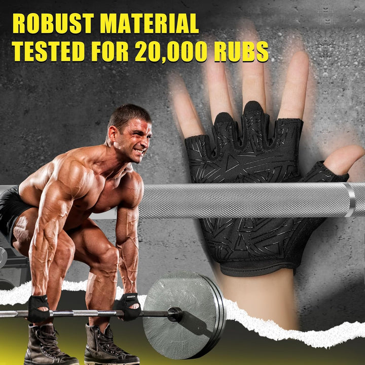 Belüftete Gewichtheberhandschuhe, dick gepolsterte Workout-Handschuhe mit vollem Handflächenschutz,