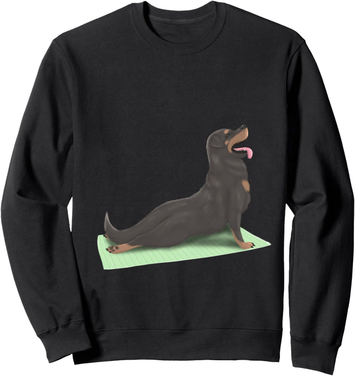 Rottweiler Dog Yoga Pose Meditation Zen Workout Exercise Sweatshirt