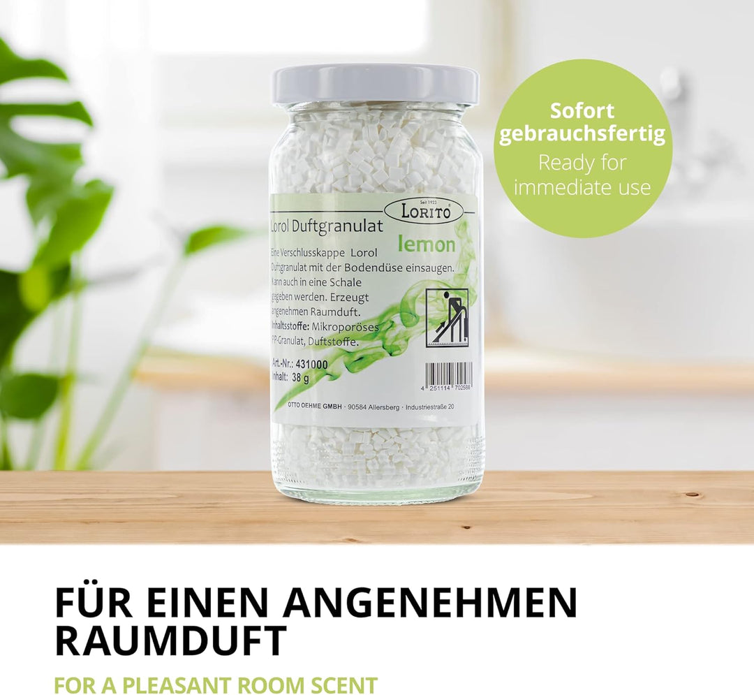 Lorito Lorol Duftgranulat für Staubsauger, Lemon, Staubsaugerduft Duftgranulat Staubsaugerdeo Raumdu