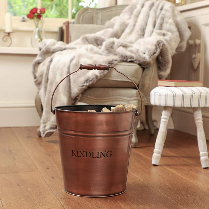Kupfer-Eimer im Vintage-Stil, antikes Finish 17 l