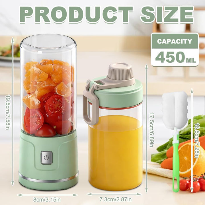 Tragbarer Mixer Smoothie Maker To Go, SGZIOO 450 ML Portable Blender, 38 Klingen, Kleiner Mixer Für