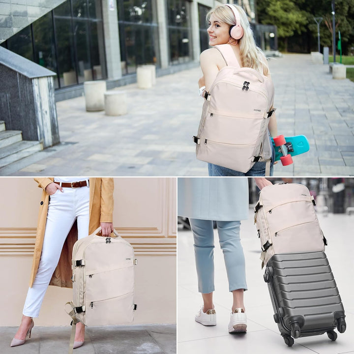 HOMIEE Reiserucksack Damen, 40L Flugzeug Handgepäck Rucksack Lufthansa, 17 Zoll Laptop Rucksack für