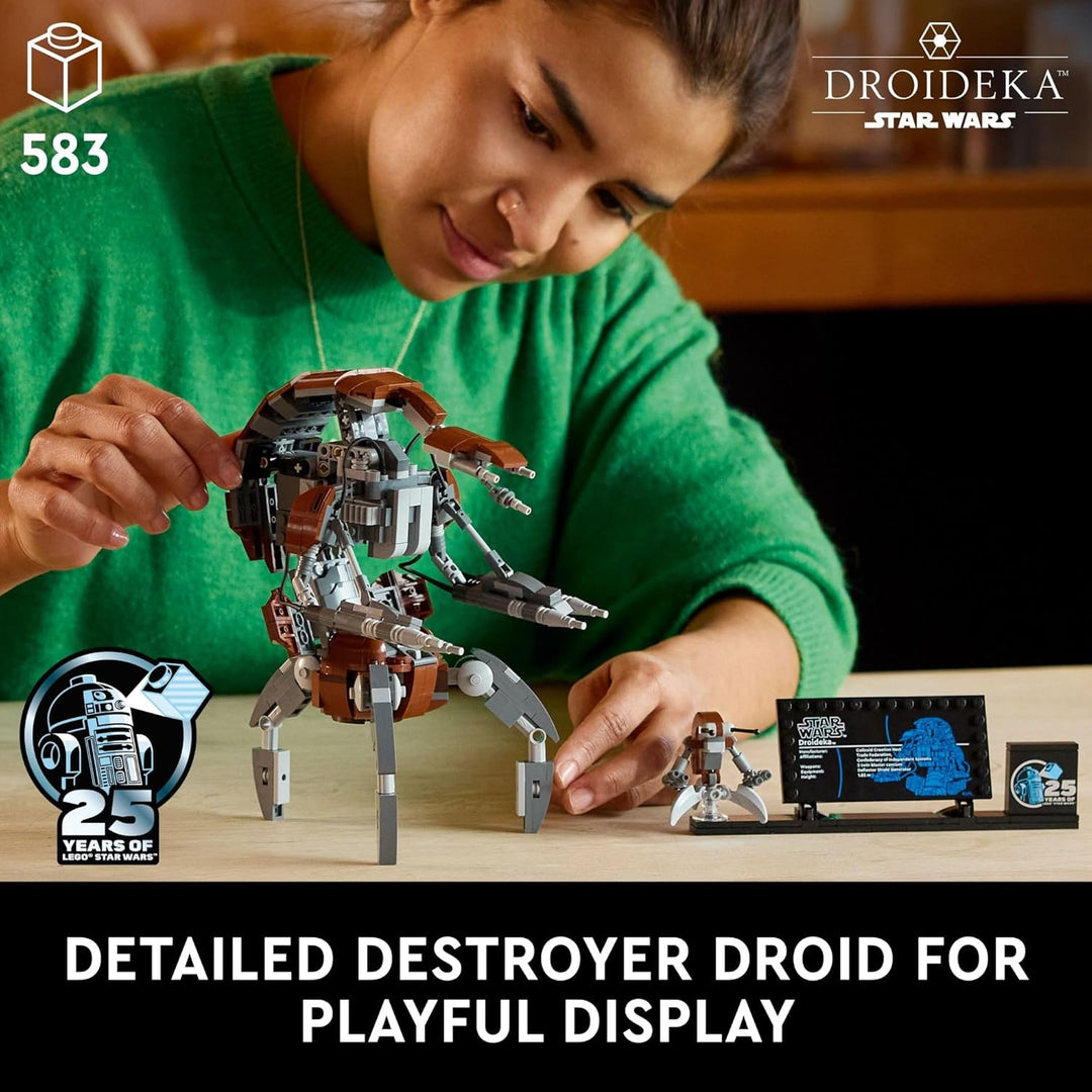LEGO Star Wars Droideka Modell zum Bauen und Ausstellen, Sammlerstück Brick Built Destroyer Droid Fi
