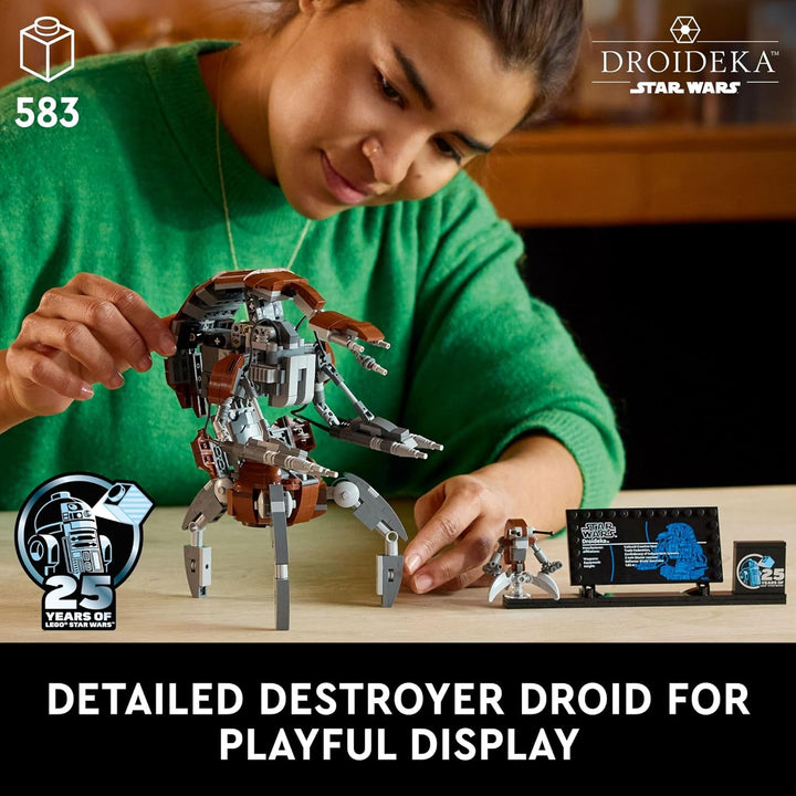LEGO Star Wars Droideka Modell zum Bauen und Ausstellen, Sammlerstück Brick Built Destroyer Droid Fi