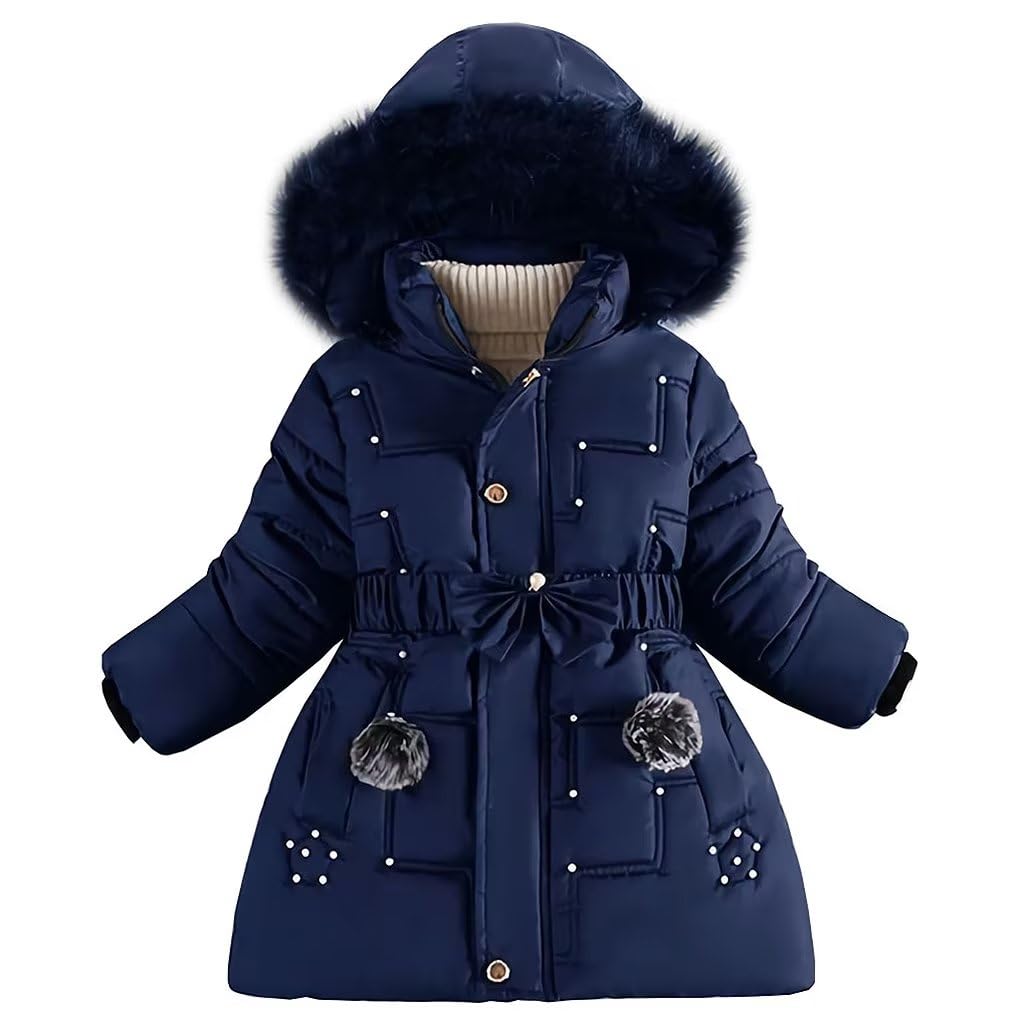 linboo Wintermantel Mädchen Winterjacke Kinder Warm Fleece Mäntel Verdickte Baumwolle Gefütterte Jac