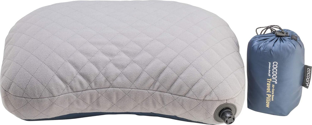 Cocoon Daunen Kopfkissen Air Core Down Travel Pillow - 30x41cm Dark Indigo Blue/Grey, Dark Indigo Bl