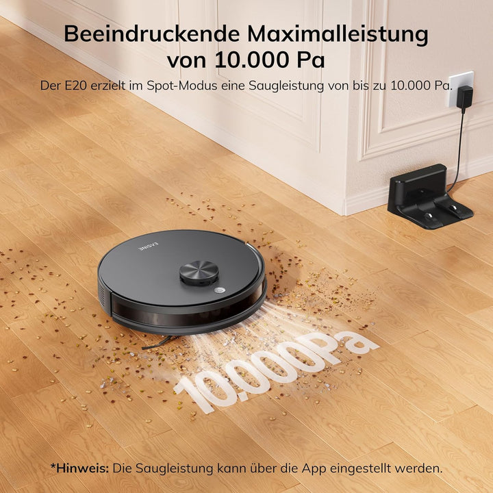 Saugroboter Ohne Wischfunktion, LiDAR Navigation Staubsauger Roboter, 10000Pa Saugkraft, für Teppich