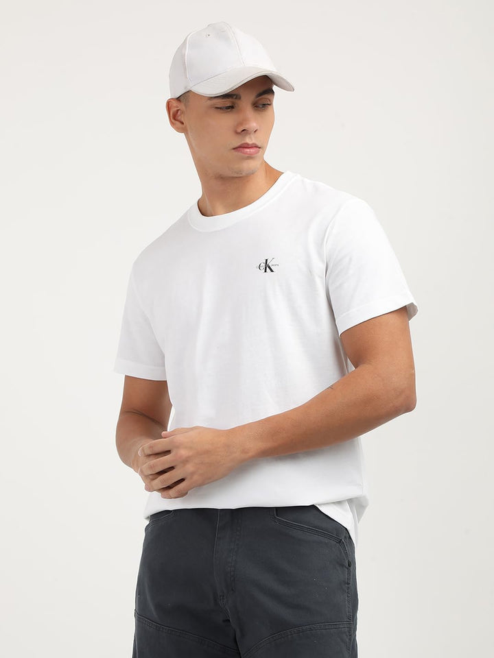 Calvin Klein Herren 2 Pack Monologo T-Shirt J30j320199 Kurzarm T-Shirts (1er Pack) XL White (Bright
