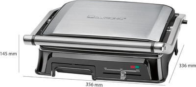 Clatronic KG 3571 elektrischer Kontaktgrill, Multigrill, Elektrogrill für beidseitiges & fettfreies