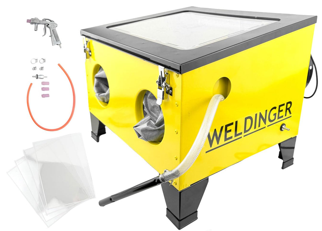 WELDINGER Sandstrahlkabine SK 200 mit Absauggebläse für freie Sicht