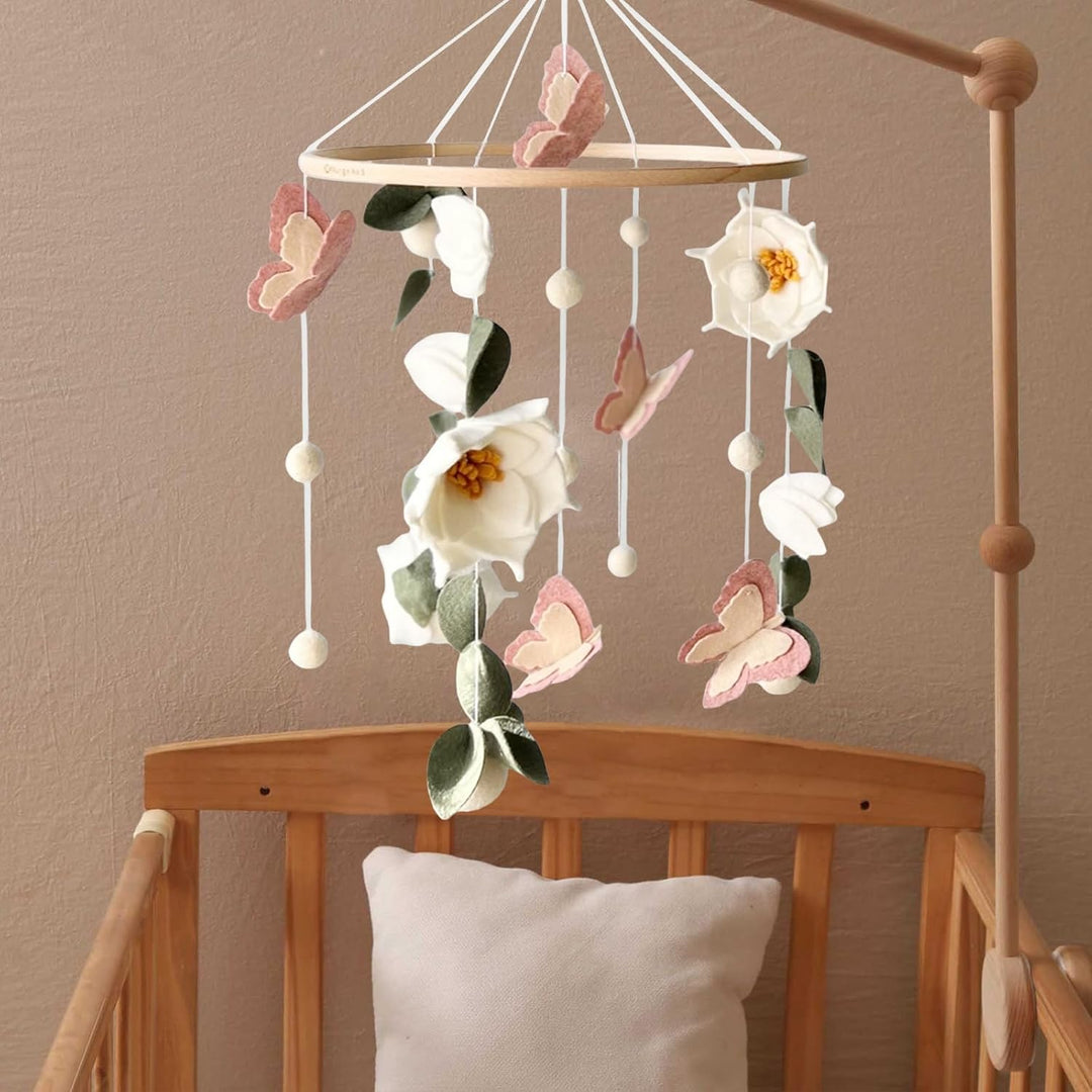 Baby Mobile - Blumen Schmetterlingen Baby Windspiele für Babybett, Mobile Baby Wickeltisch Mobile Ba