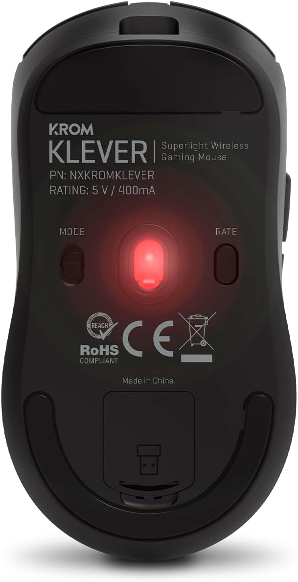 KROM Klever, Kabellose Gaming-Maus, Superleicht 55 g, Pixart PMW3325 Optischer Sensor bis 10.000 DPI