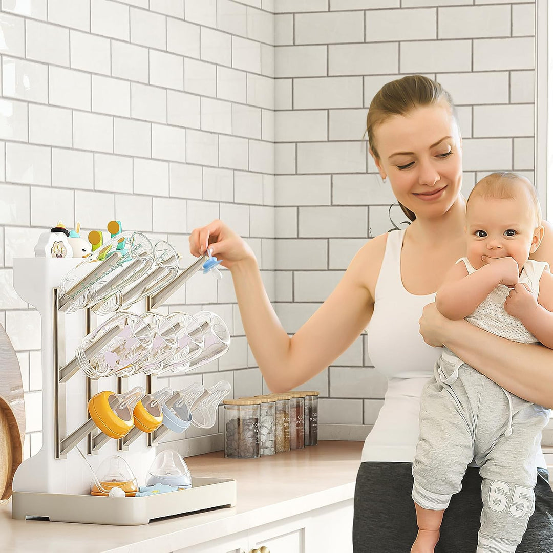 GoMaihe Trockenständer Babyflaschenr Abtropfgestell: vertikaler Flaschentrockner Halter – platzspare