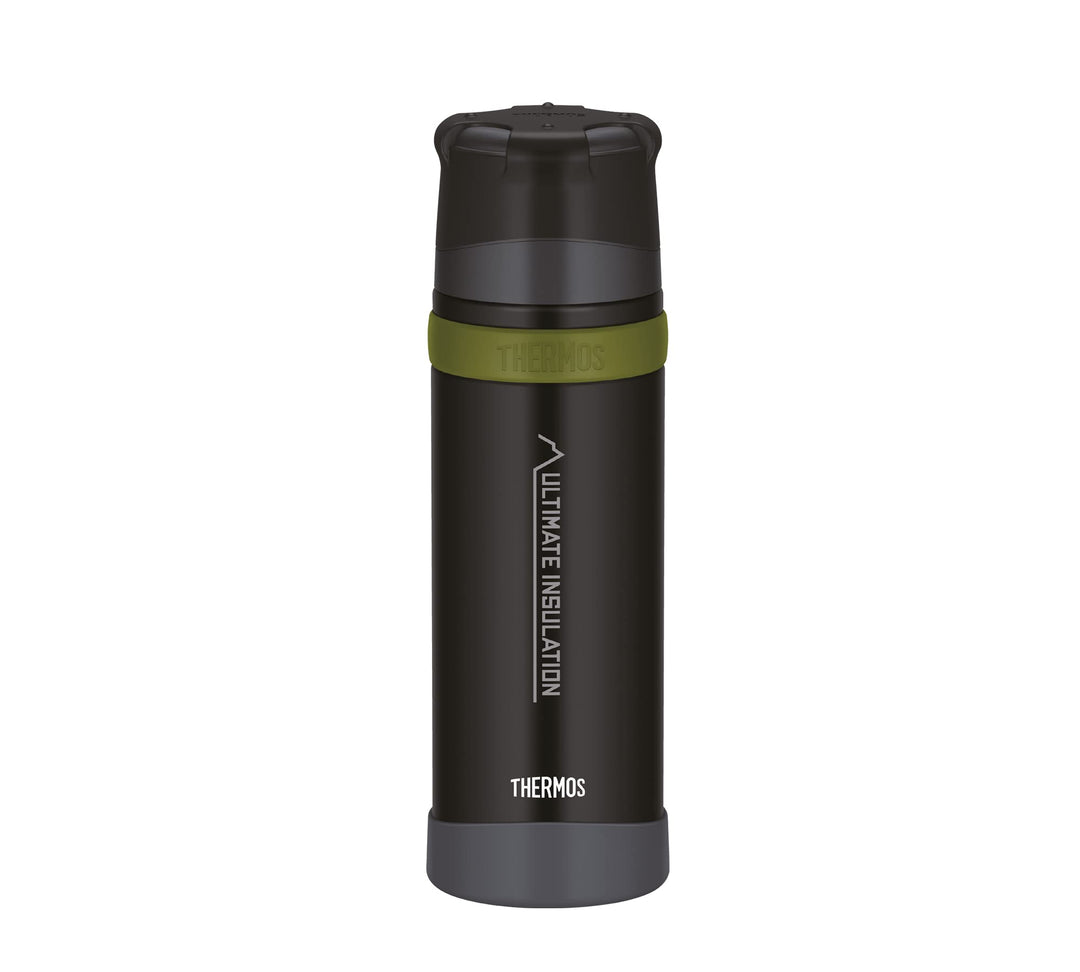 THERMOS MOUNTAIN BEVERAGE BOTTLE 0,75l, black, Thermosflasche Edelstahl mit Trinkbecher, 24 h heiss
