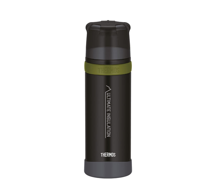 THERMOS MOUNTAIN BEVERAGE BOTTLE 0,75l, black, Thermosflasche Edelstahl mit Trinkbecher, 24 h heiss