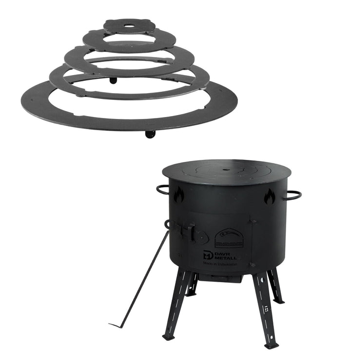 Ø49cm Uchag 2mm stahl Utschak mit Adapter-Ringe Utschag Feldküche Feuerstelle Campingofen Aussenküch