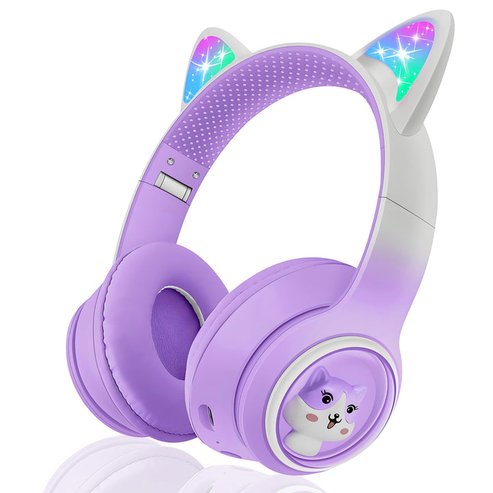 Bluetooth Kopfhörer Kinder, Faltbar 85dB Mädchen Kopfhörer Over Ear, Kabellos Kinderkopfhörer mit LE