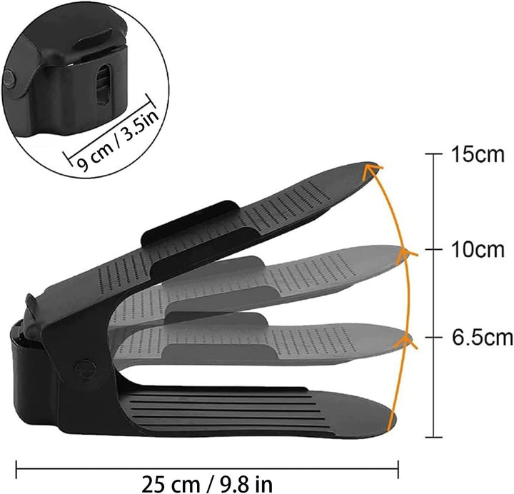 10er-Pack Verstellbarer Schuhstapler, doppelstöckiger Schuhregal-Organizer, Schuhschlitz-Organizer,