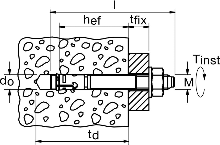 fischer 95864 Bolzenanker Faz Ii 16 / 50 Gvz, Schwerlastanker Mit Hoher Tragfähigkeit, Ankerbolzen F