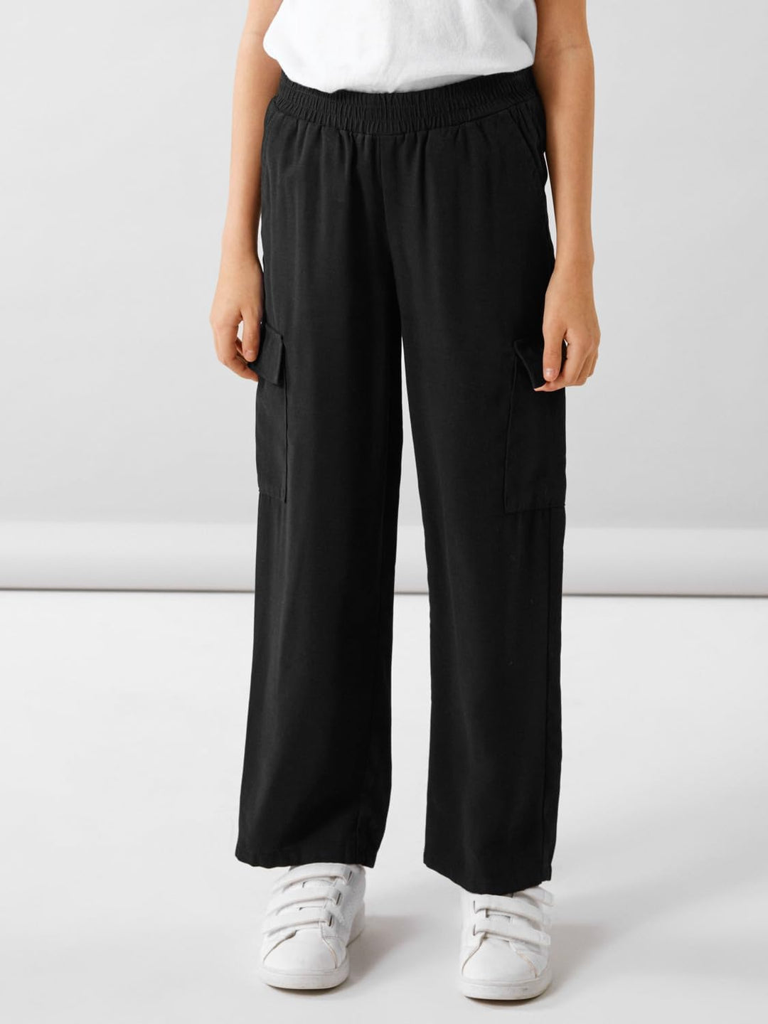 NAME IT Girl Cargohose Straight Fit, Schwarz