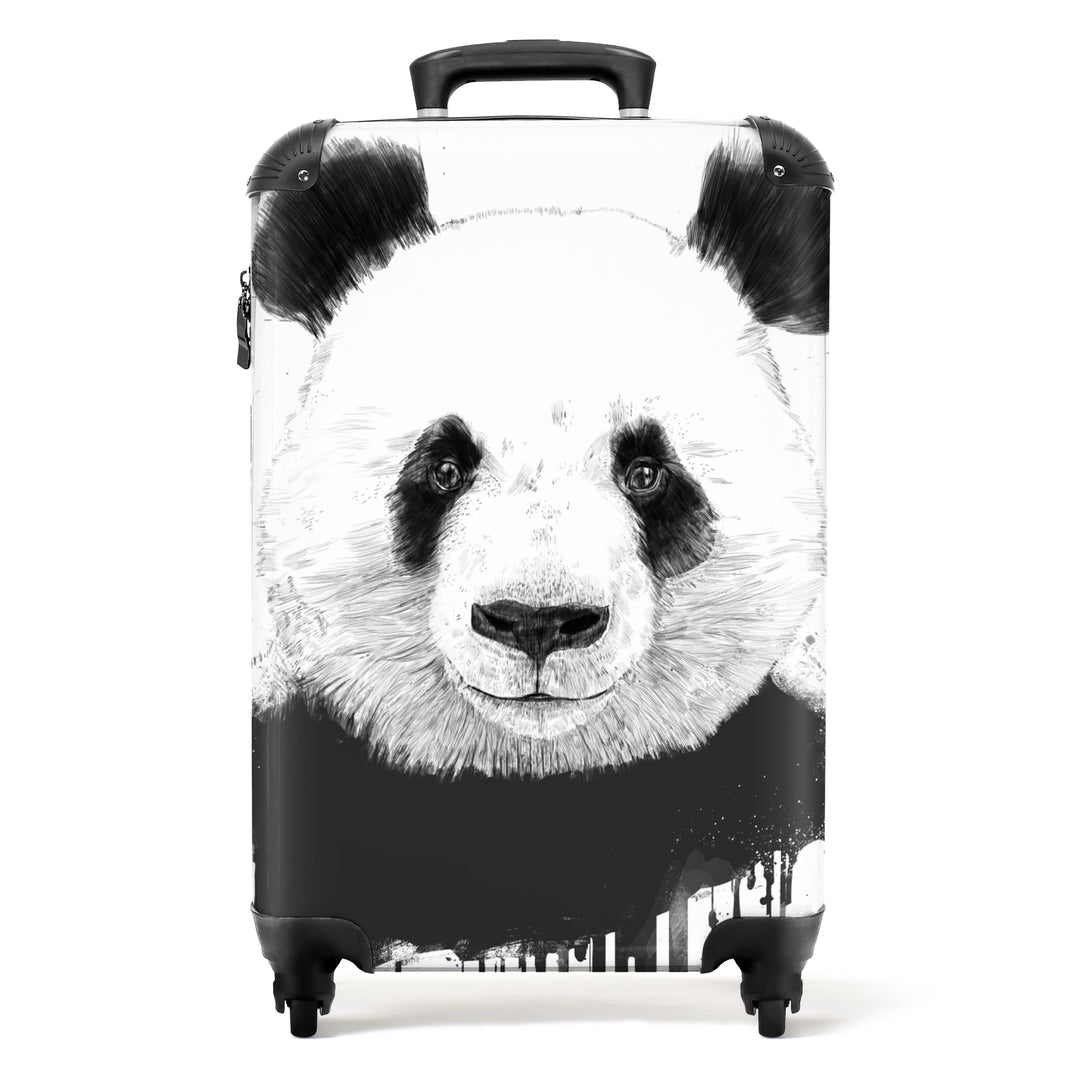NoBoringSuitcases.com® Koffer Handgepäck Trolley Rollkoffer Kleine Reisekoffer mit 4 Rollen - Panda