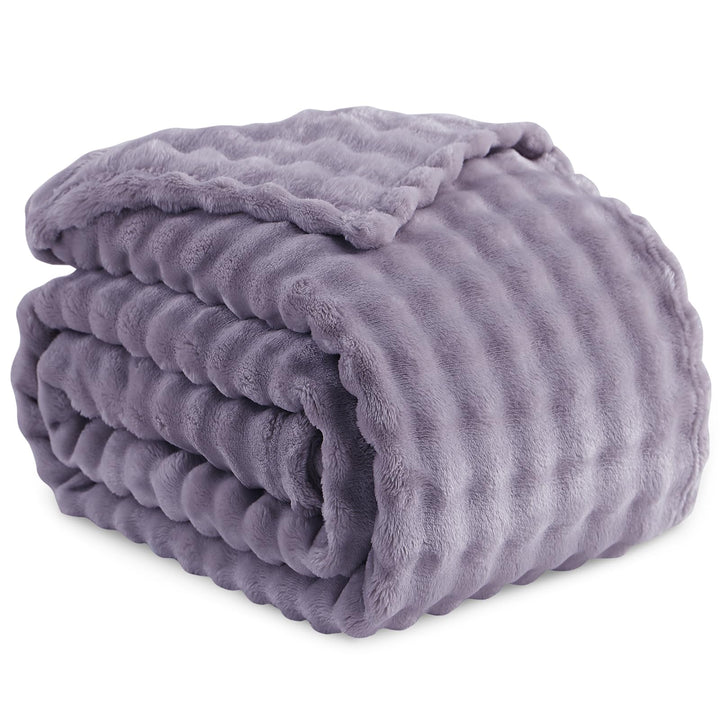 RUIKASI Bubble Decke Kuscheldecke Flauschig Violett - 150x200cm Sofadecke & Couchdecke aus Plüsch, W