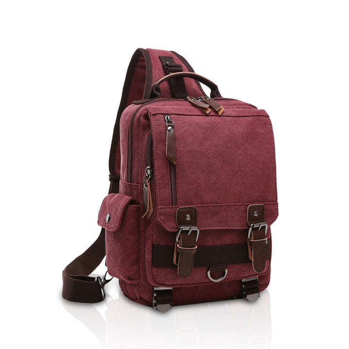 FANDARE Herren Rucksack aus atmungsaktivem Segeltuch Rot A, Rot A