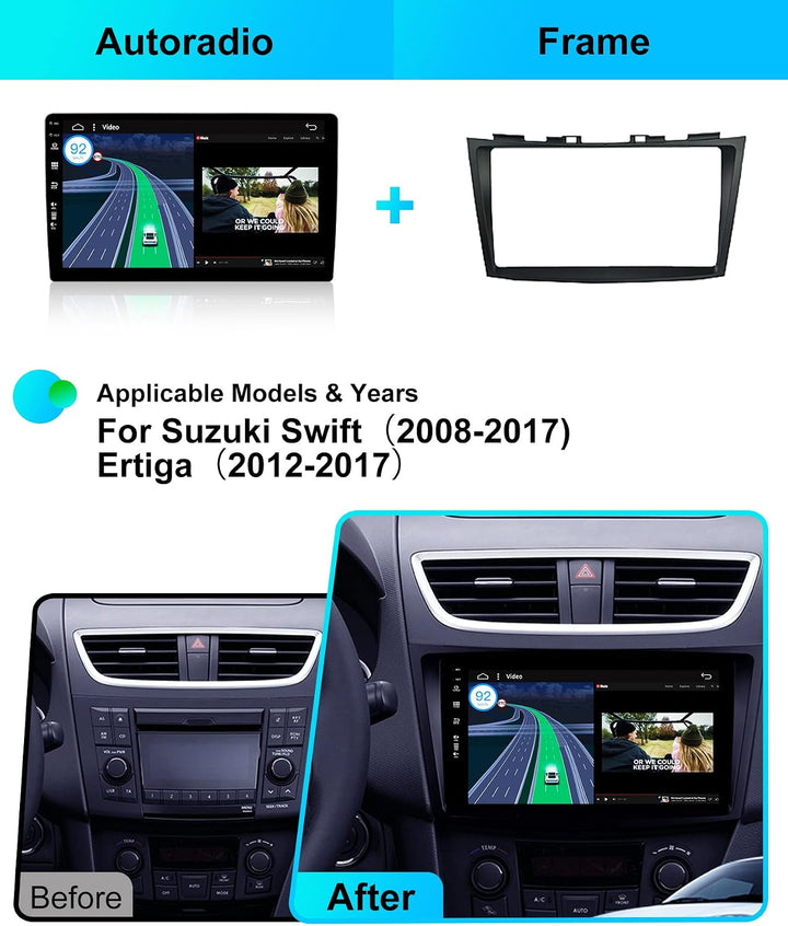 [2G+64G] 9 Zoll Autoradio für Suzuki Swift/Ertiga (2011-2017) GPS Navigation - Wireless CarPlay Andr
