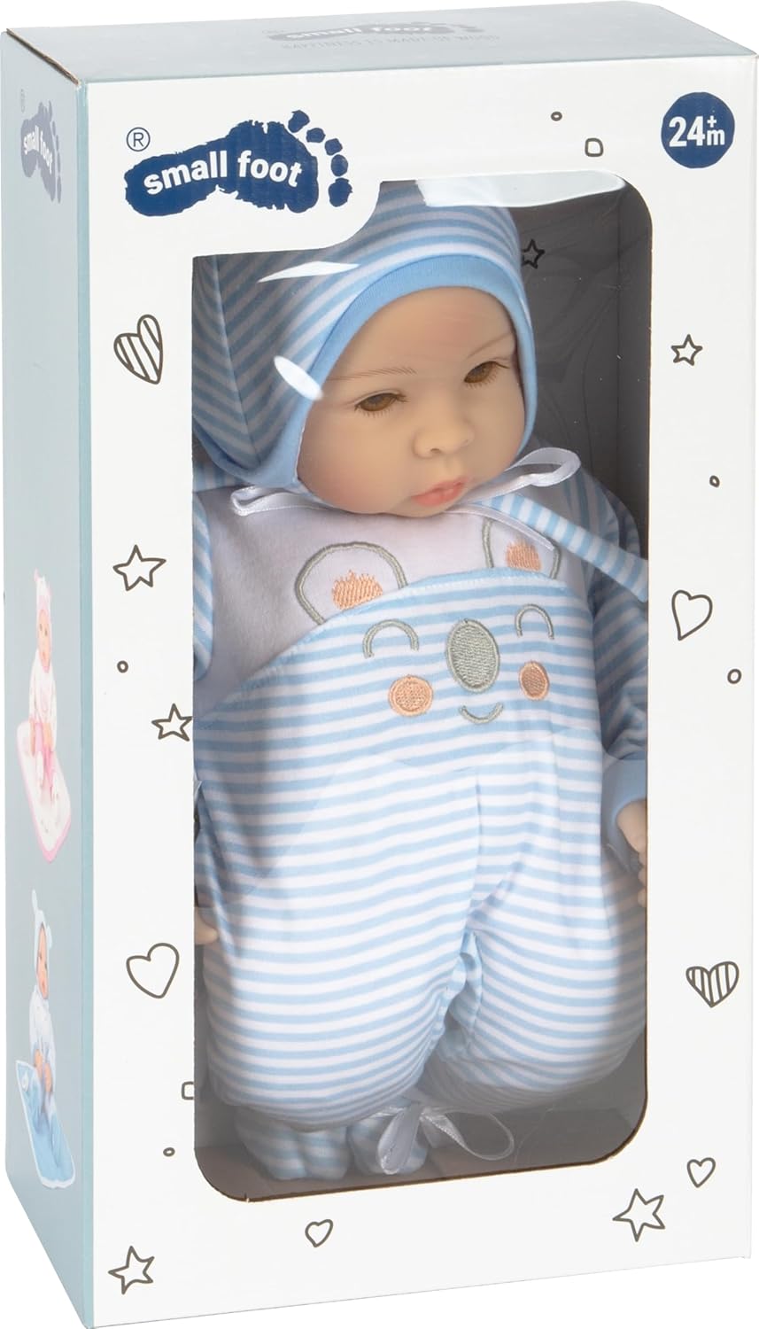 Small Foot Puppe Lukas inkl. ausziehbarer Bekleidung, Schnuller und weicher Kuscheldecke, Rollenspie