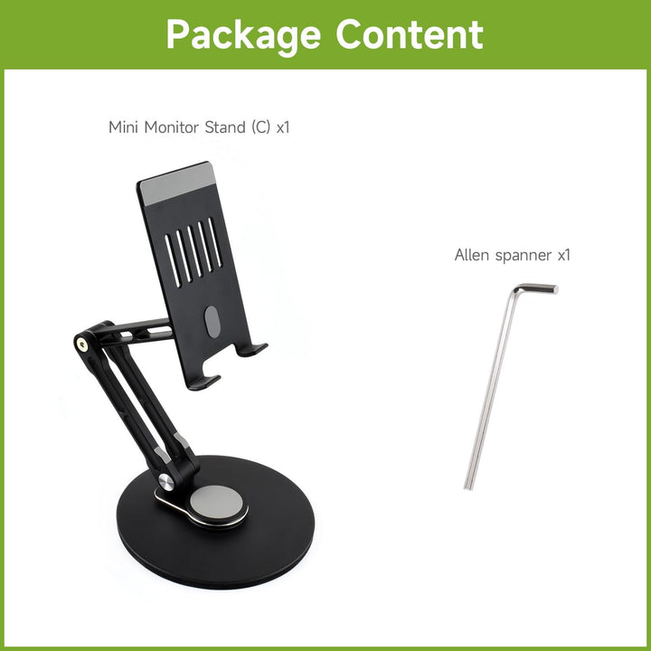 Waveshare Portable Monitor Adjustable Stand, Compatible with 4~18.5inch Monitors, Supports Multi-axi
