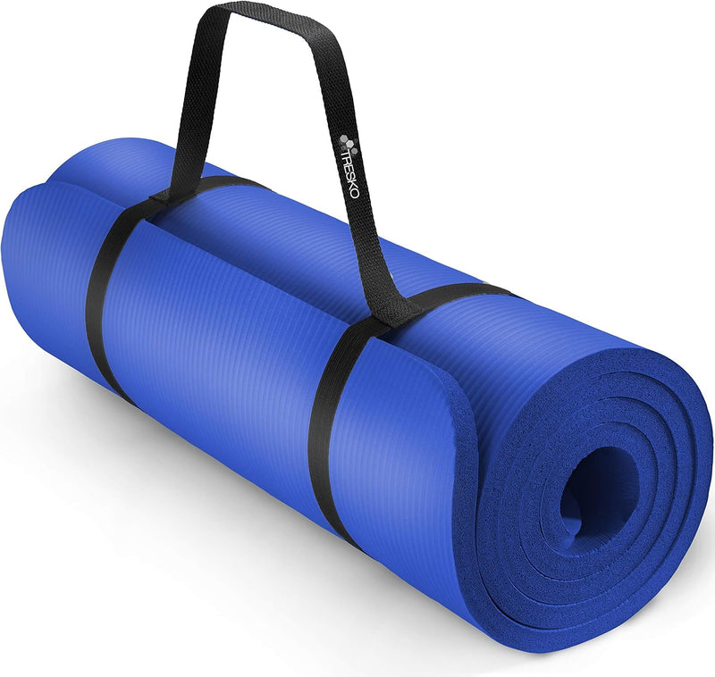 TRESKO Yogamatte Phthalatfrei - Gymnastikmatte rutschfest, Pilatesmatte Fitnessmatte mit Tragegurt,