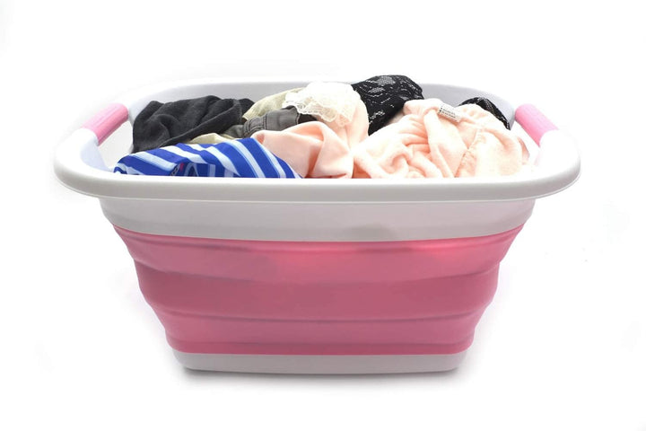 SAMMART 25L Zusammenklappbarer Wäschekorb / -wanne - faltbarer Aufbewahrungsbehälter/Organizer - tra